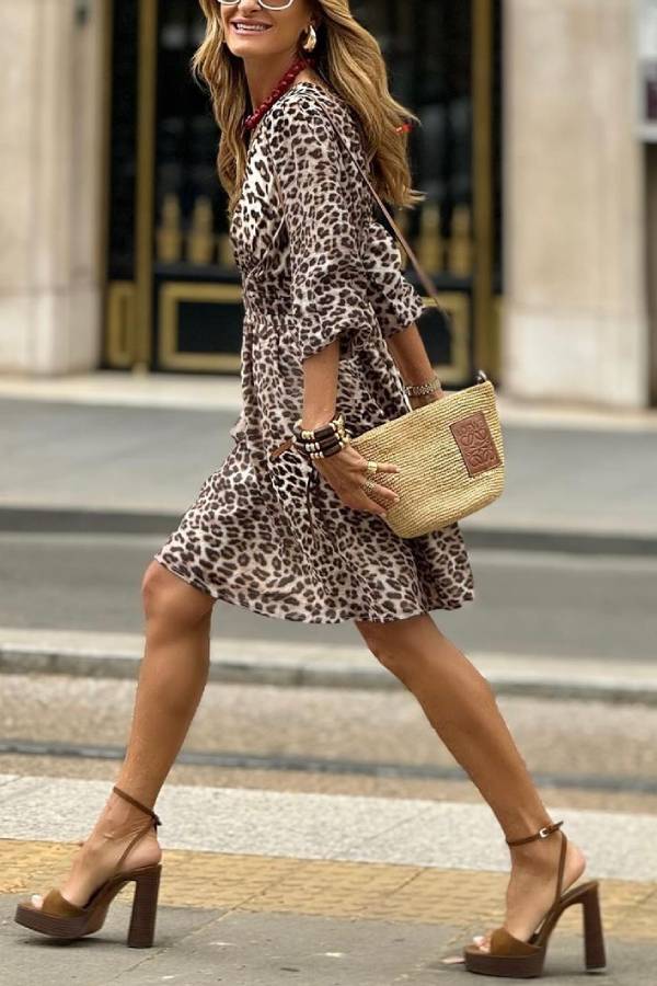 Iraida Leopard Print Dress