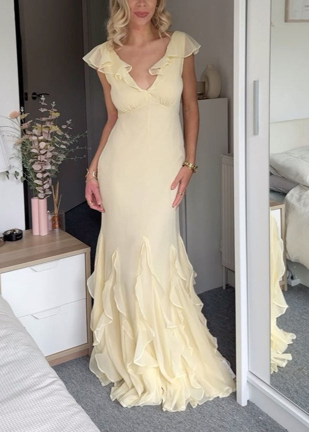 Celeste - Ruffled Chiffon Maxi Dress