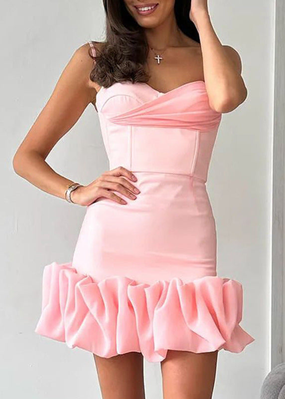 Amara Ruffle Hem Corset Mini Dress