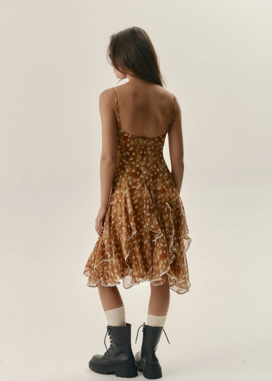 Ruffled Polka Dot Slip Dress