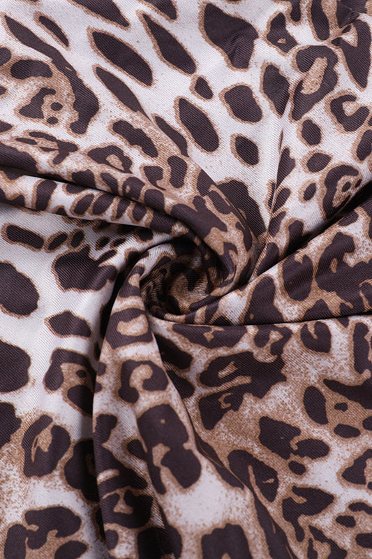 Lace Split Cami Leopard Maxi Dress