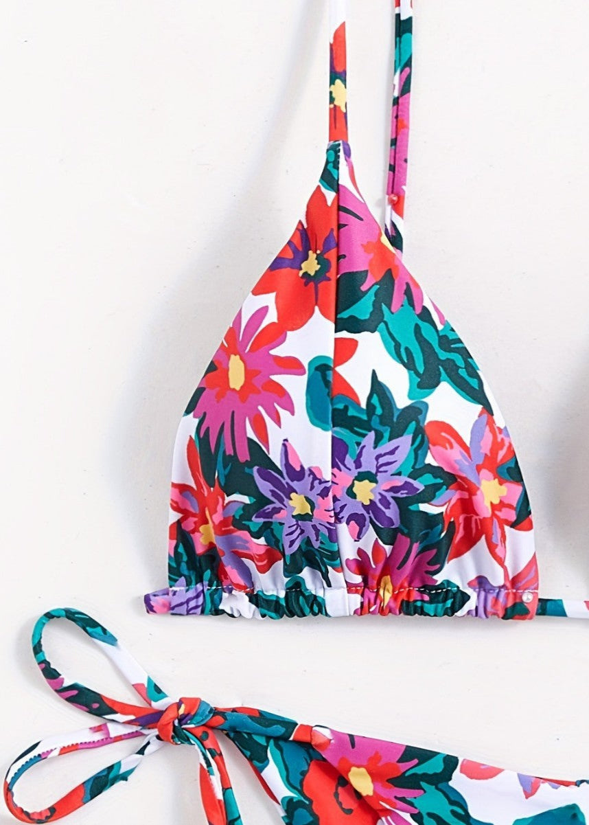 Tropical Blossom - One-Piece Swimsuit with Vibrant Floral Print