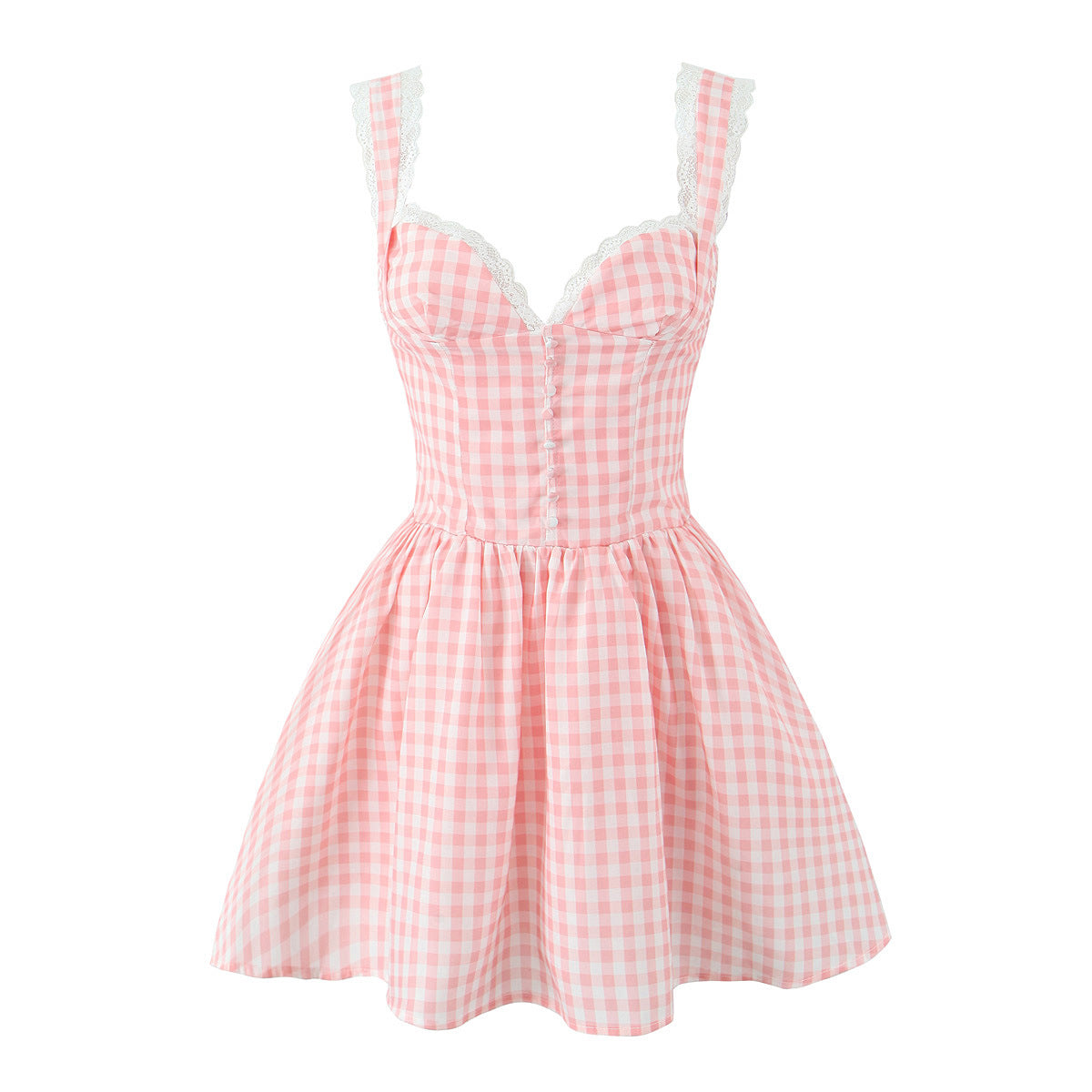 Pink Plaid Mini Dress
