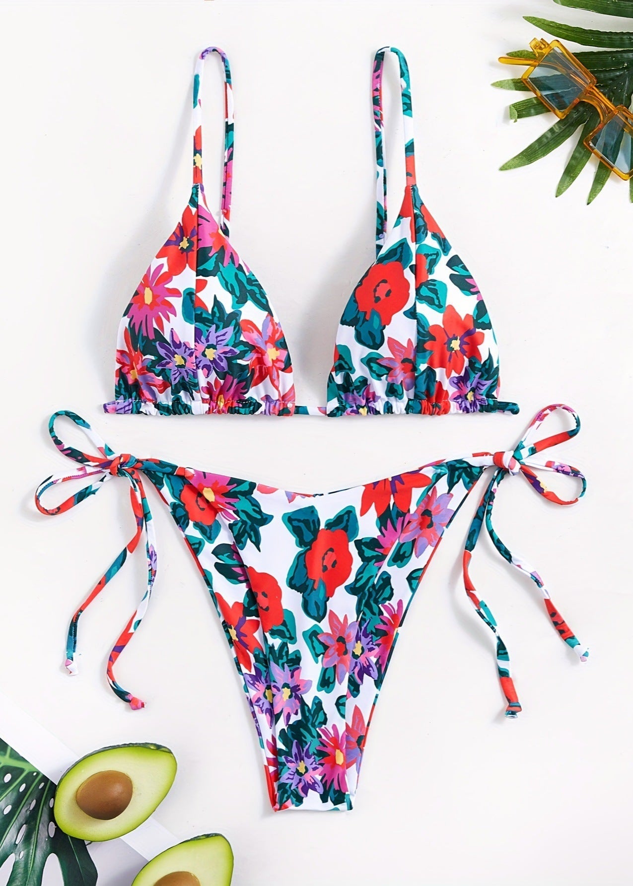 Tropical Blossom - One-Piece Swimsuit with Vibrant Floral Print