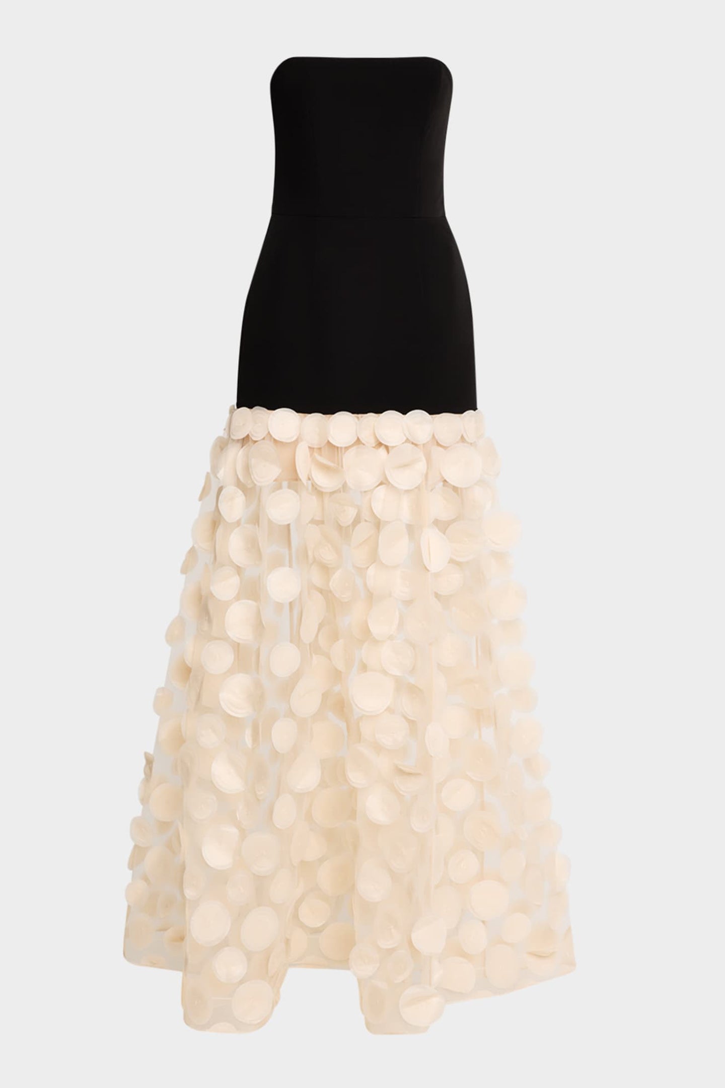 Irene Strapless Sheer Tulle Maxi Dress