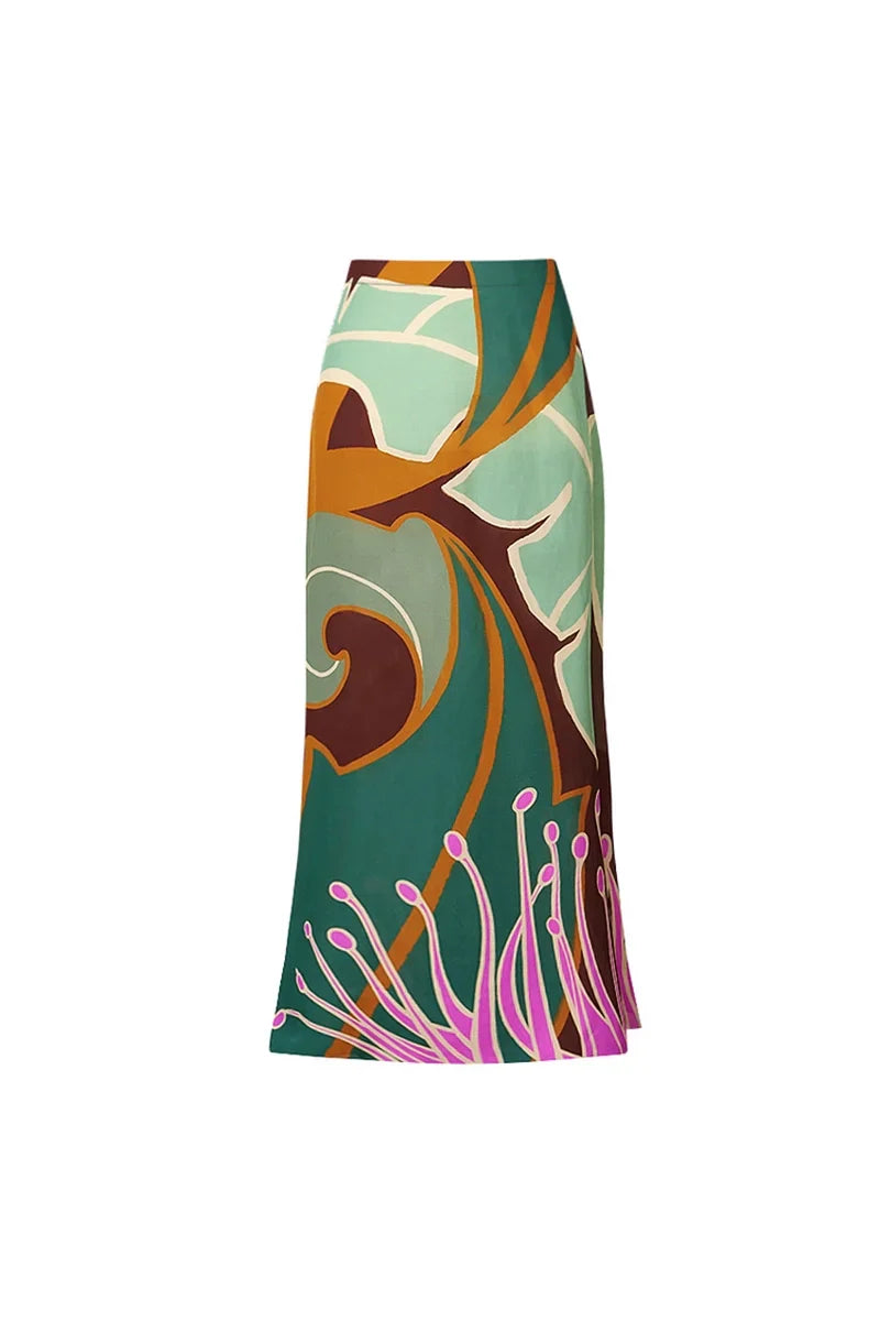 Halter Cross Backless Floral Swimsuit Set