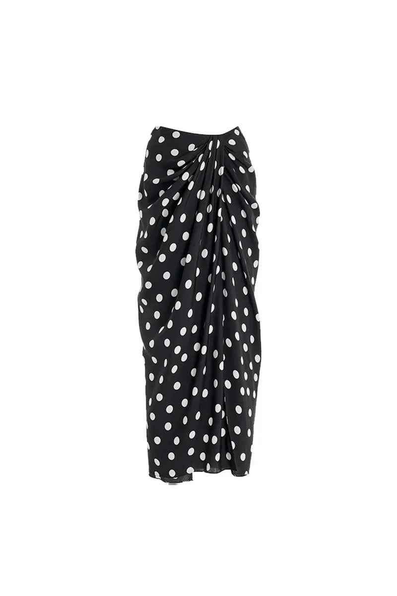 Bikini Set with Polka Dot Wrap Skirt