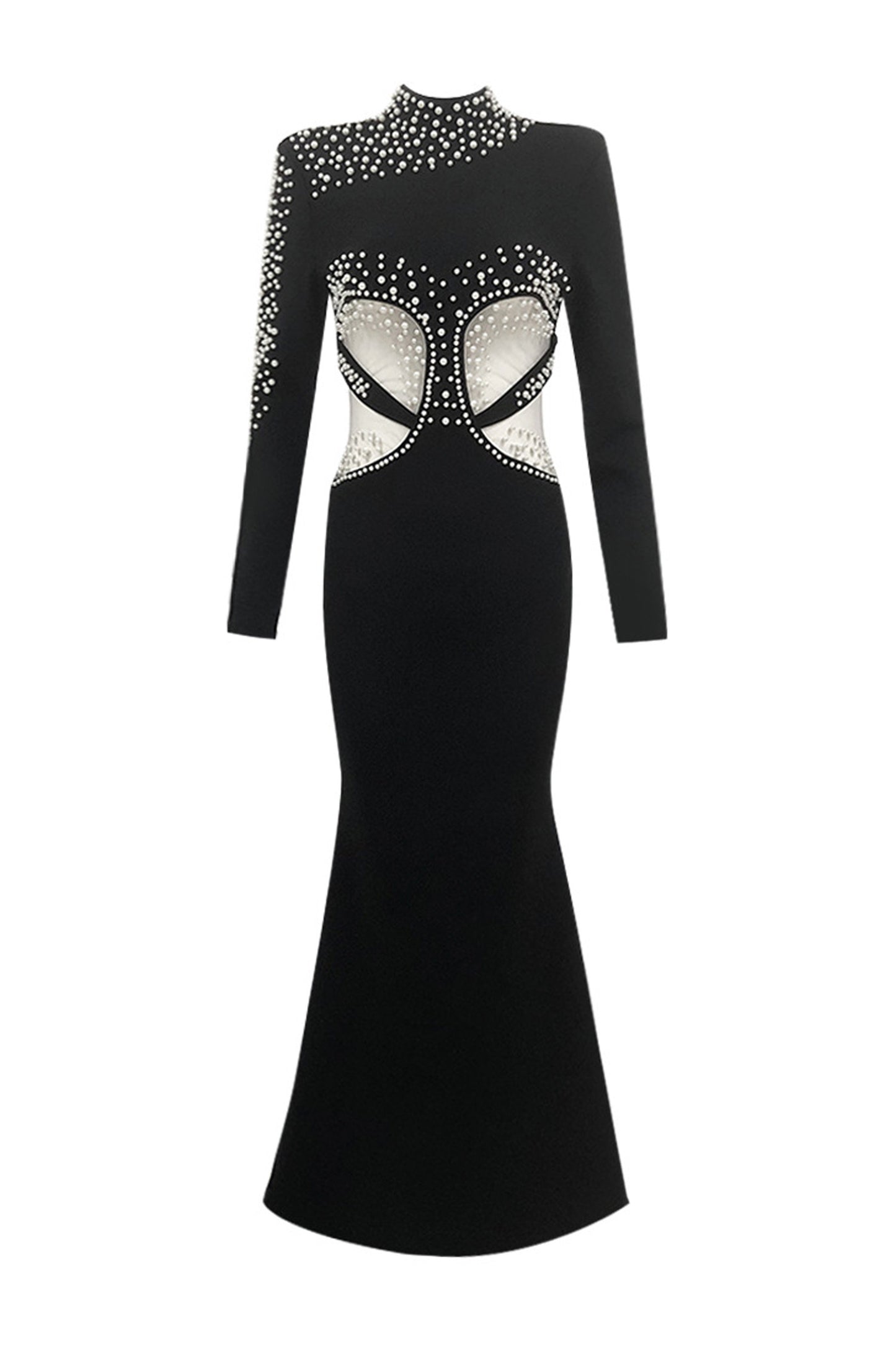 Bunyan Black Cut Out Mesh Bandage Dress