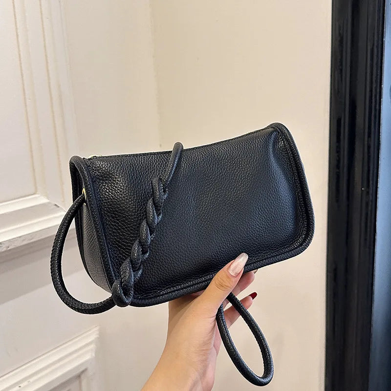 100% Real Cowhide Leather Crossbody Bag