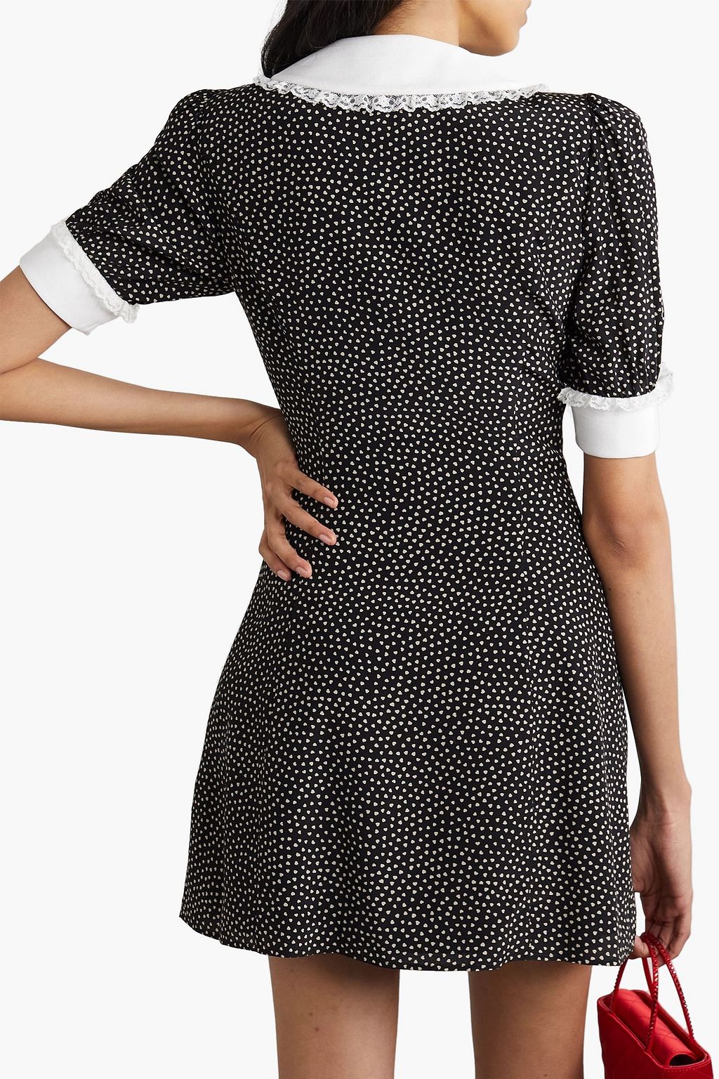 Polka Dot Lace Bottom Mini Dress