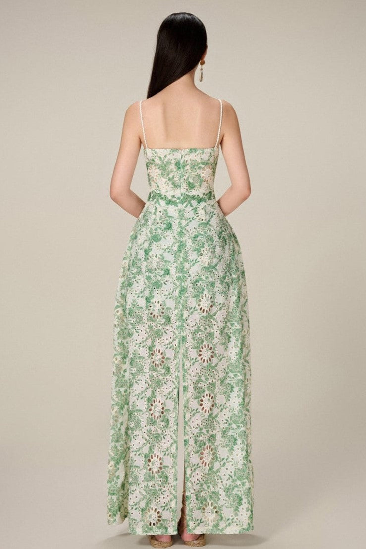Lace Pleated Sleeveless Split Maxi Top & Mid Waist Mini Pants Set
