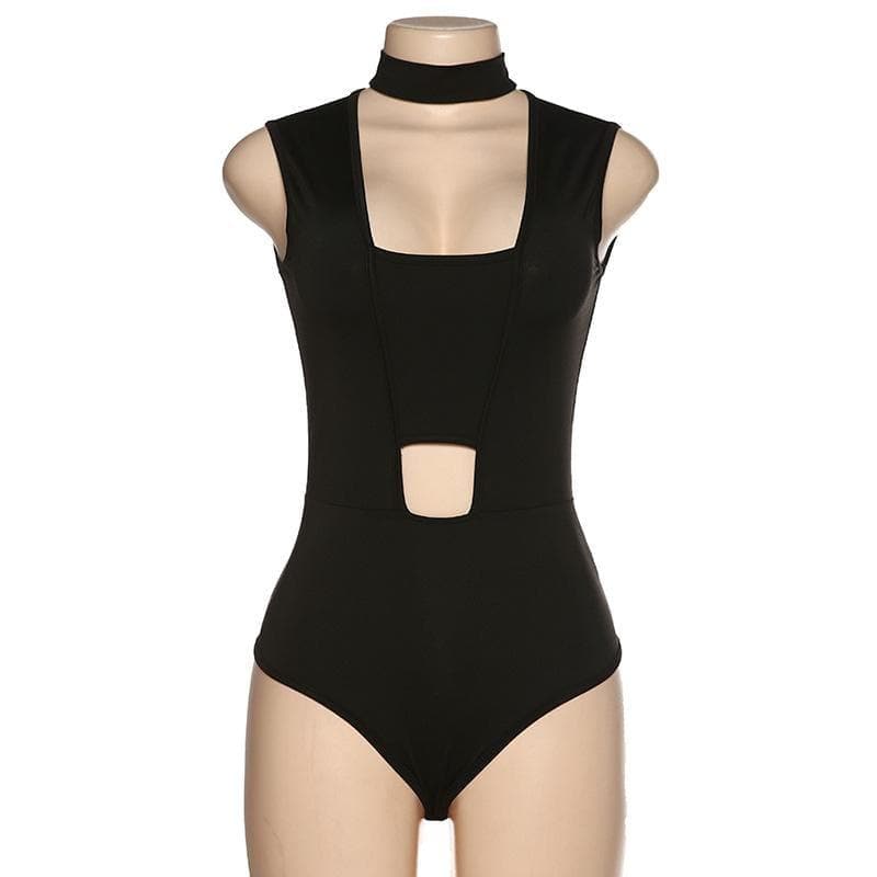 Halibuy Sleeveless hollow out bodysuit - Final Sale