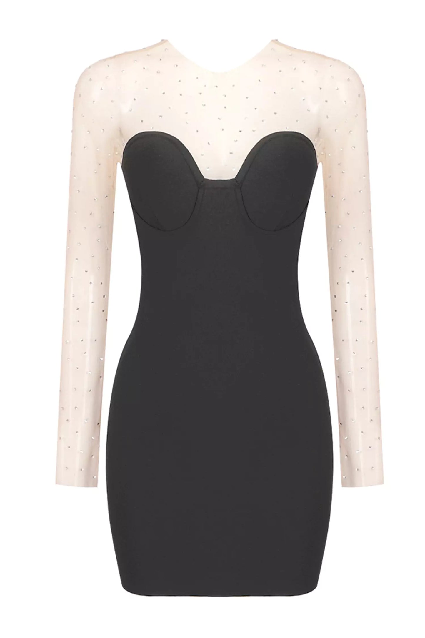 Baylor Black Beaded Bandage Dress