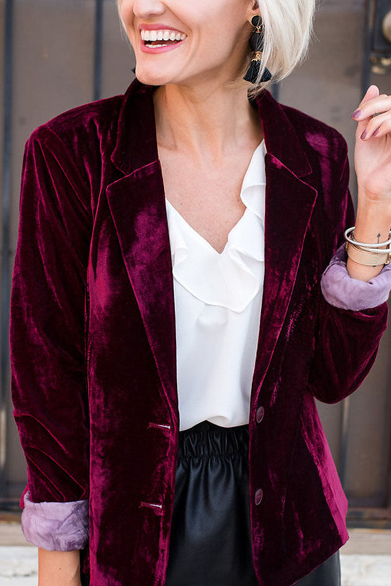 Casual Solid Split Joint V Neck Outerwear(3 Colors)