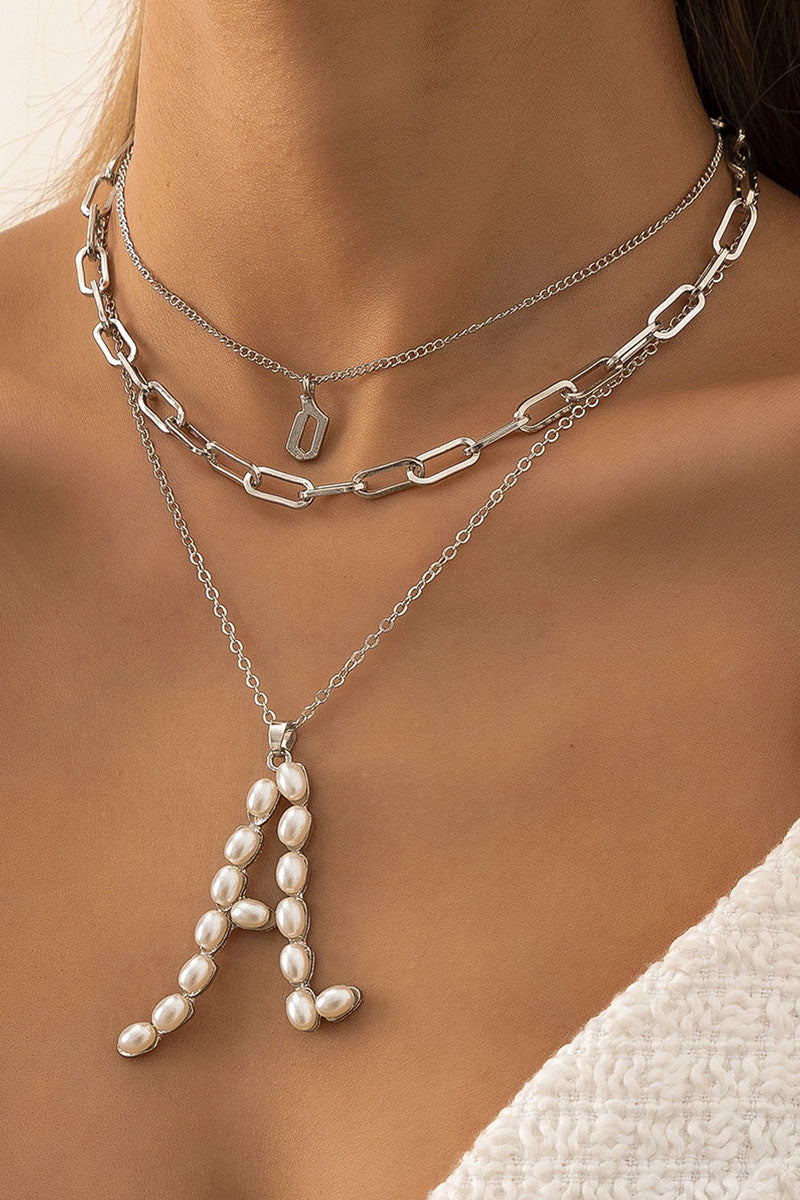 Fashion Simplicity Letter Solid Split Joint Necklaces