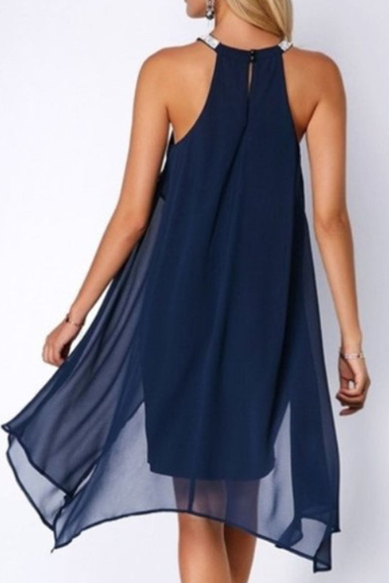 Fashion Street Solid Patchwork O Neck Pencil Skirt Dresses(4 Colors)