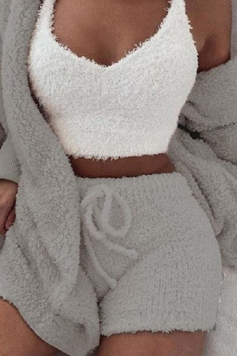 Fashion Casual Solid Patchwork V Neck Long Sleeve Three Pieces(12 colors)