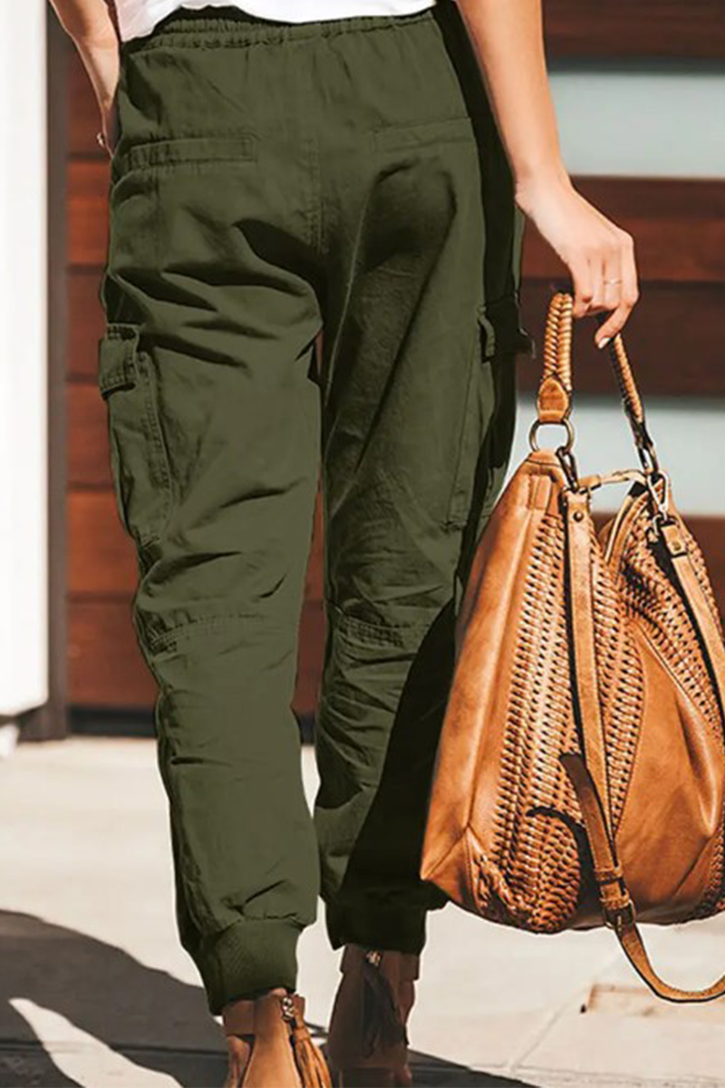 Fashion Solid Split Joint Harlan Mid Waist Harlan Solid Color Bottoms(3 colors)