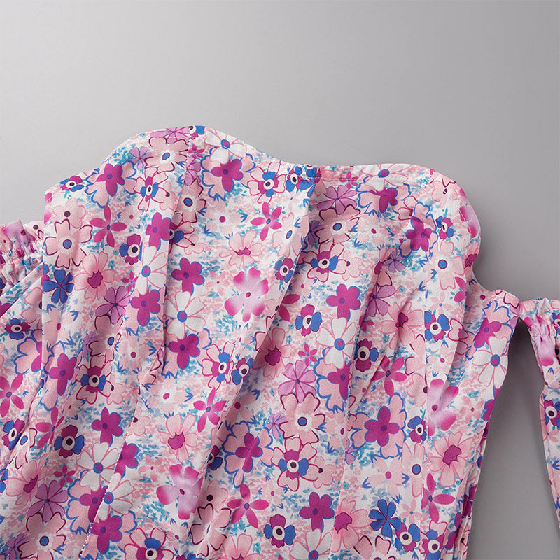 Sweet Elegant Print Printing Off the Shoulder Tops(8 Colors)