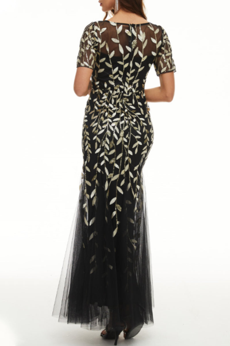 Celebrities Elegant Patchwork Sequins O Neck Evening Dress Dresses(11 Colors)