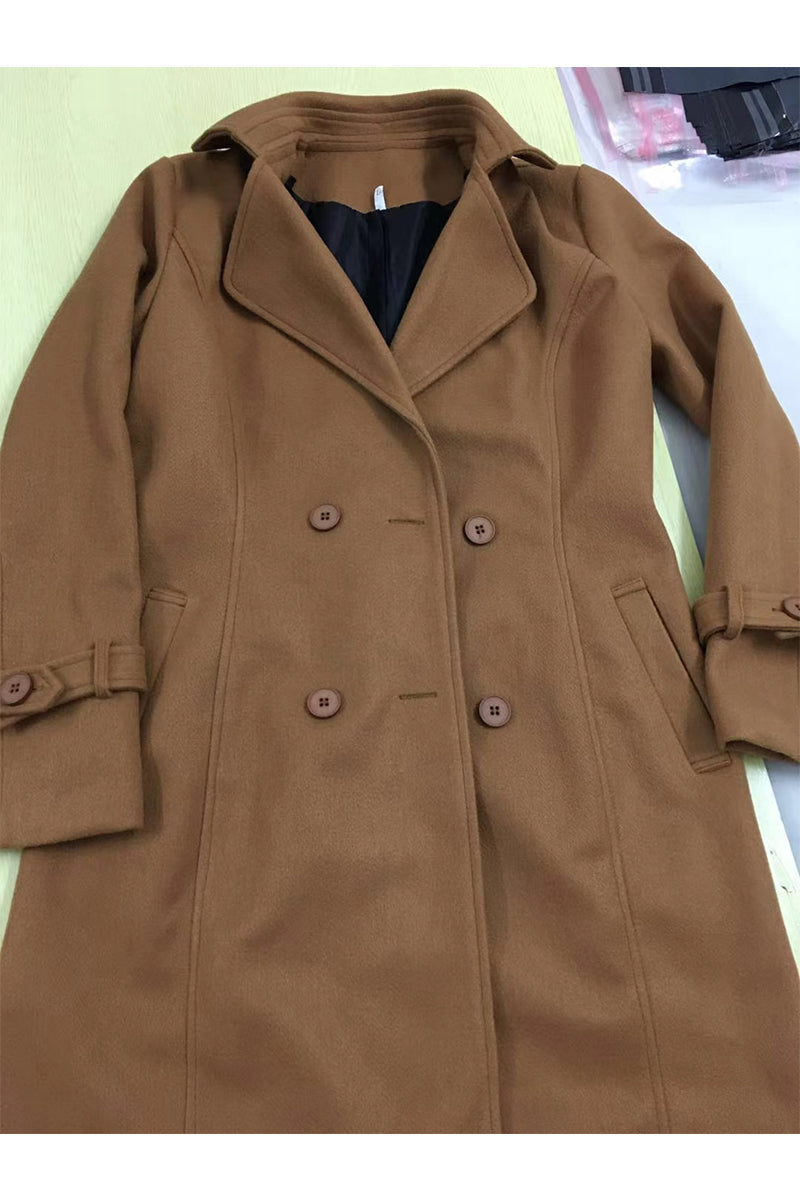 Casual Elegant Solid Patchwork Buckle Turndown Collar Outerwear(5 Colors)