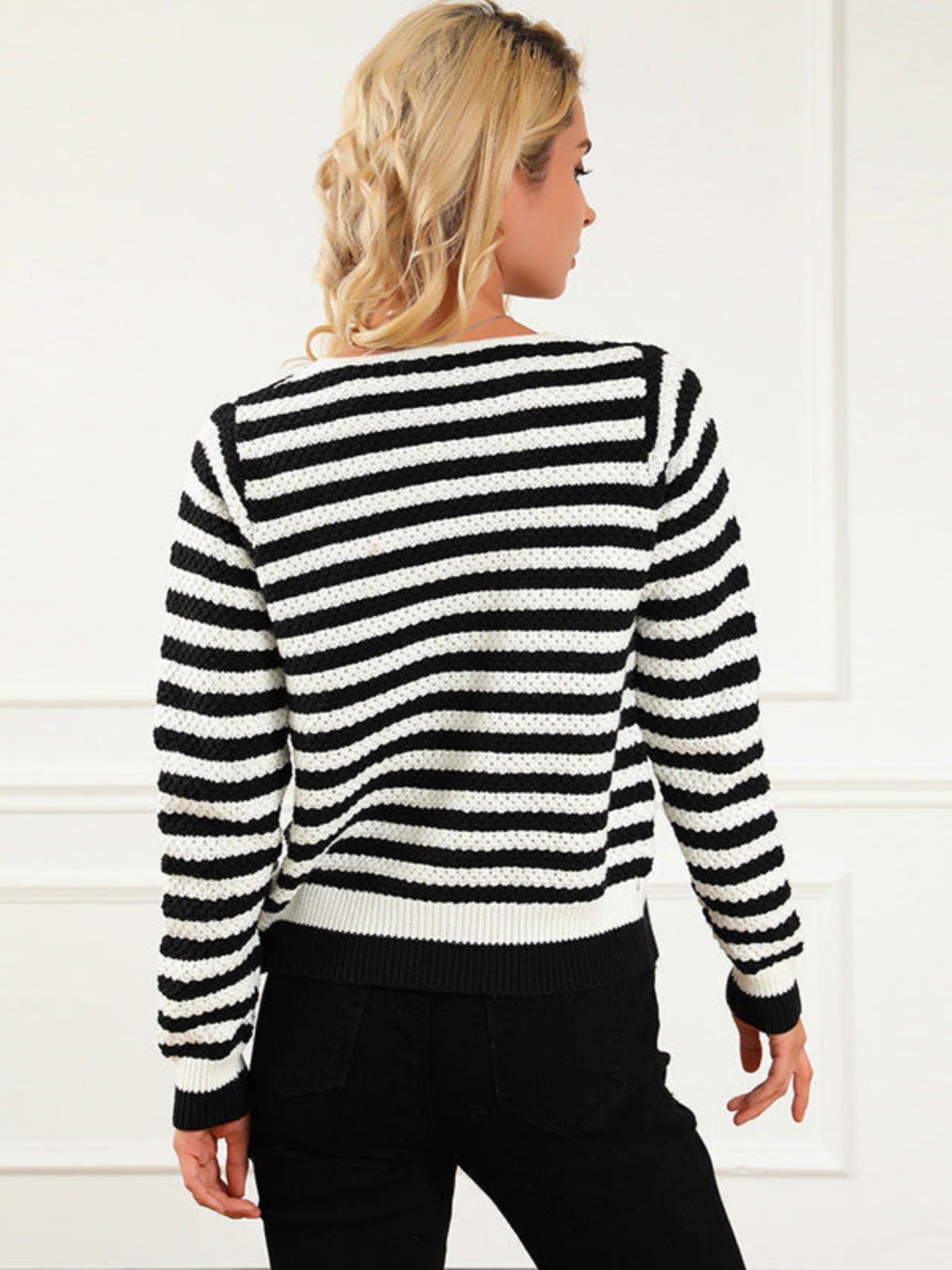 Always Elegant Wide Striped Cardigan