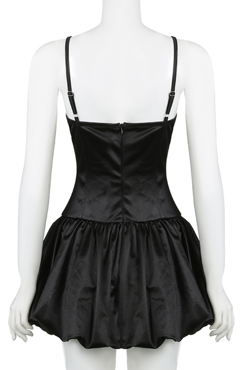 Sexy Lace Zipper V Neck Sling Dresses