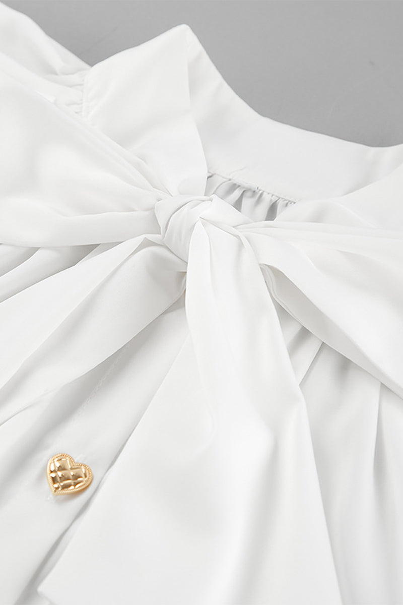 Elegant Lace Up Buckle Ribbon Collar A Line Dresses(3 Colors)