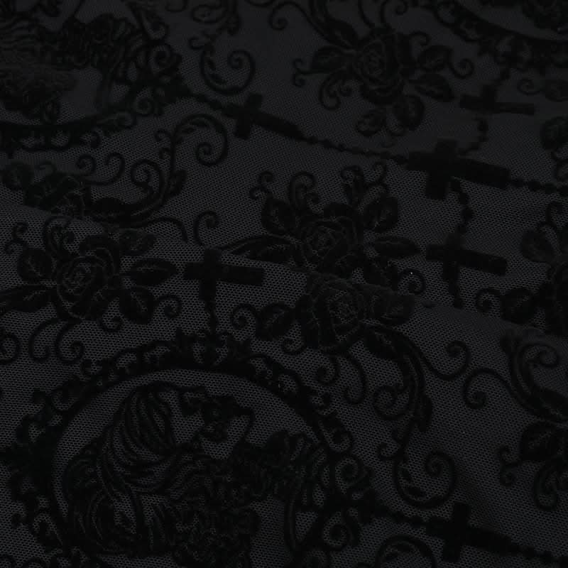 Long flared sleeve lace up mesh slit maxi dress