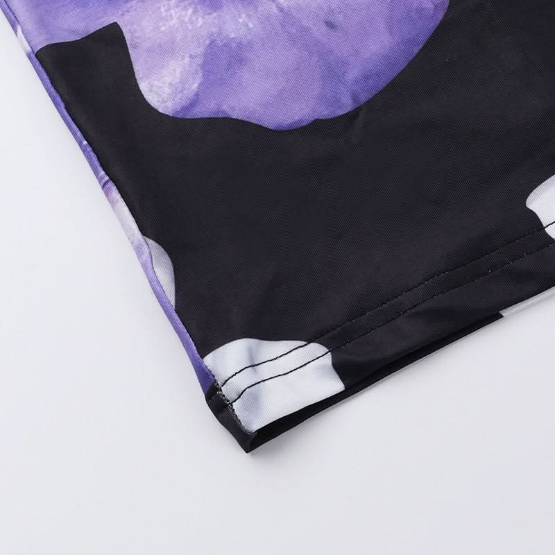 V neck flower print cami maxi dress