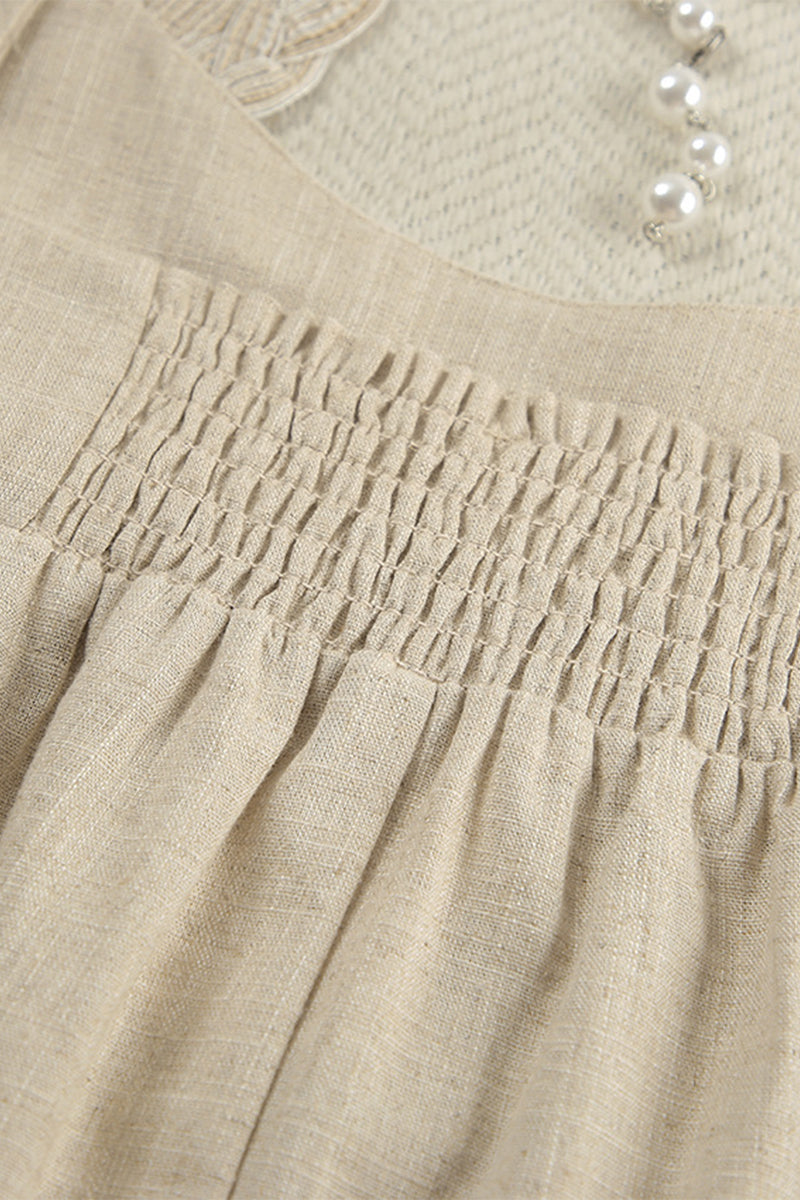 Casual Pocket Patchwork U Neck Sling Dresses