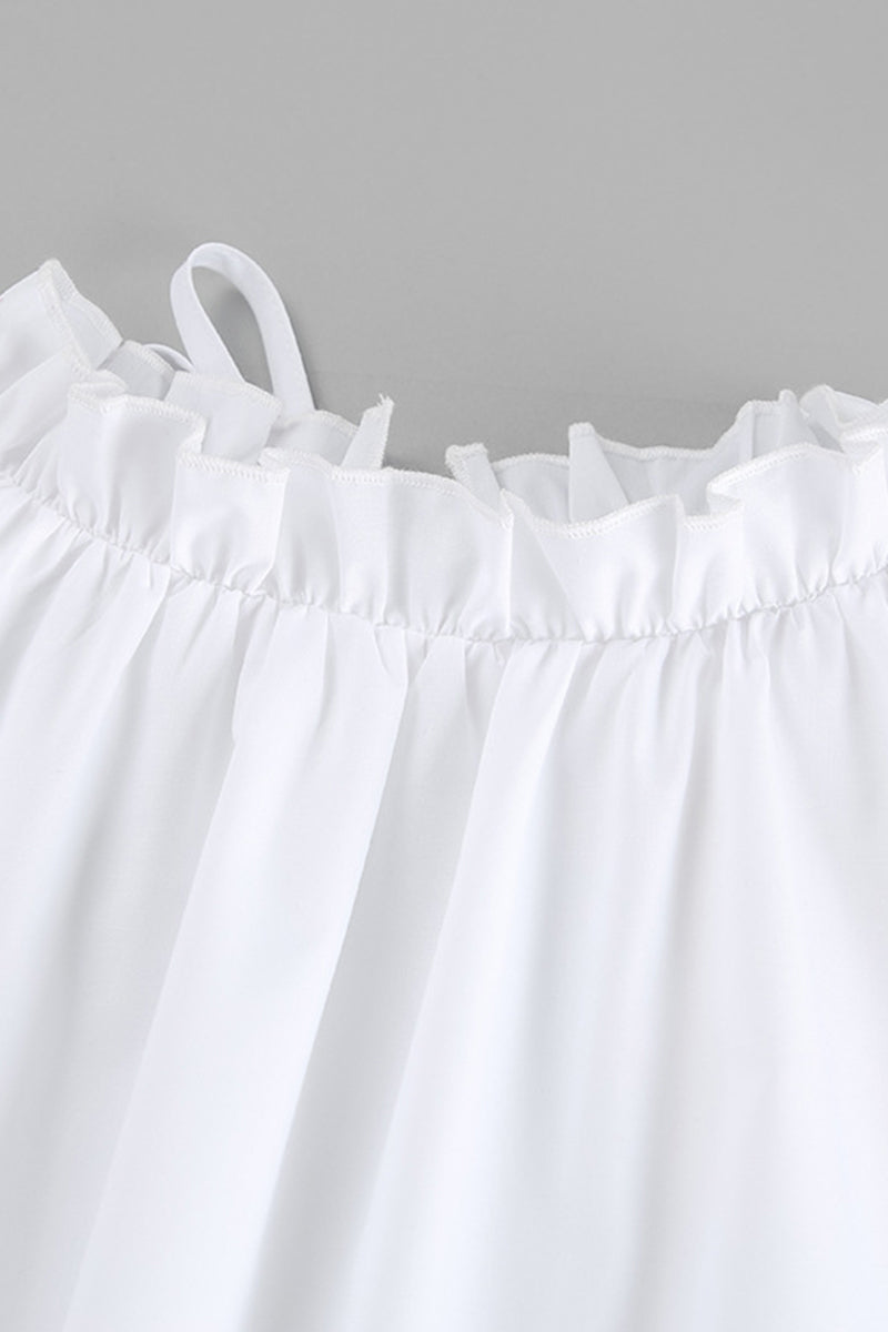 Casual Patchwork Ruffle O Neck Sleeveless Dresses