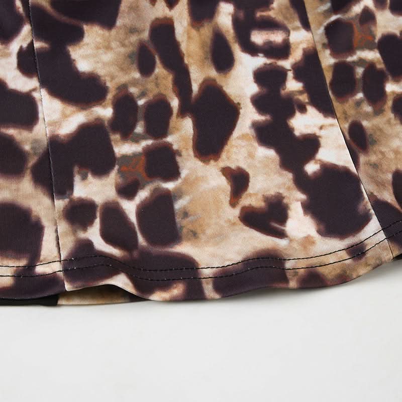 Leopard print sweetheart neck cami top