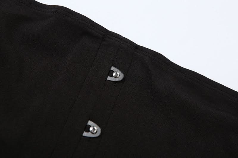 Backless solid button tube top