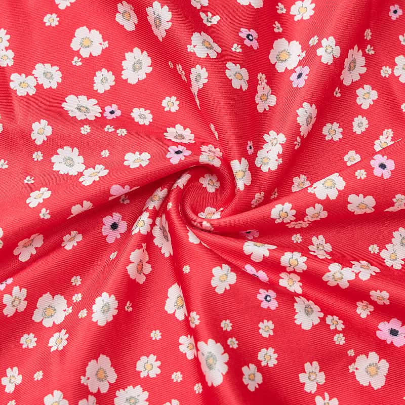 Square neck flower print slit cami midi dress