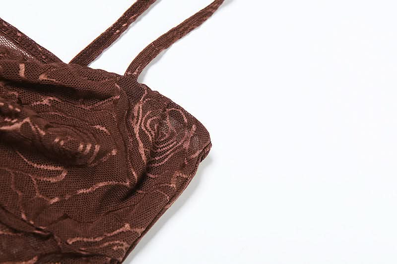 Mesh flower pattern mesh cami top
