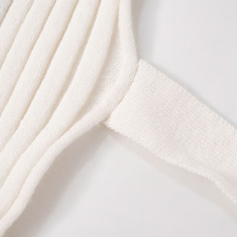 One shoulder knitted self tie top