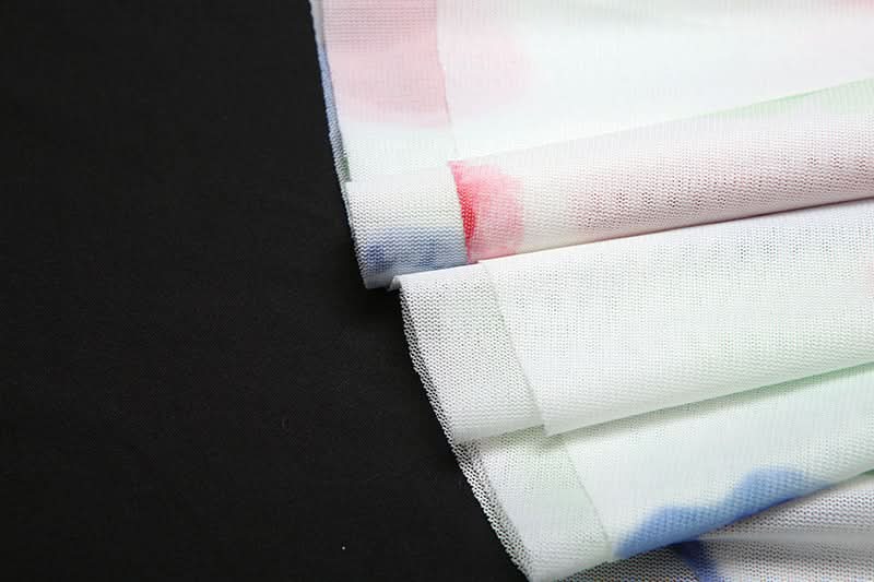 U neck mesh contrast cami maxi dress