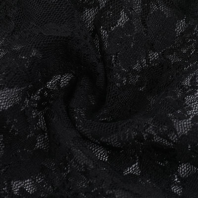 Irregular lace see through solid tube top