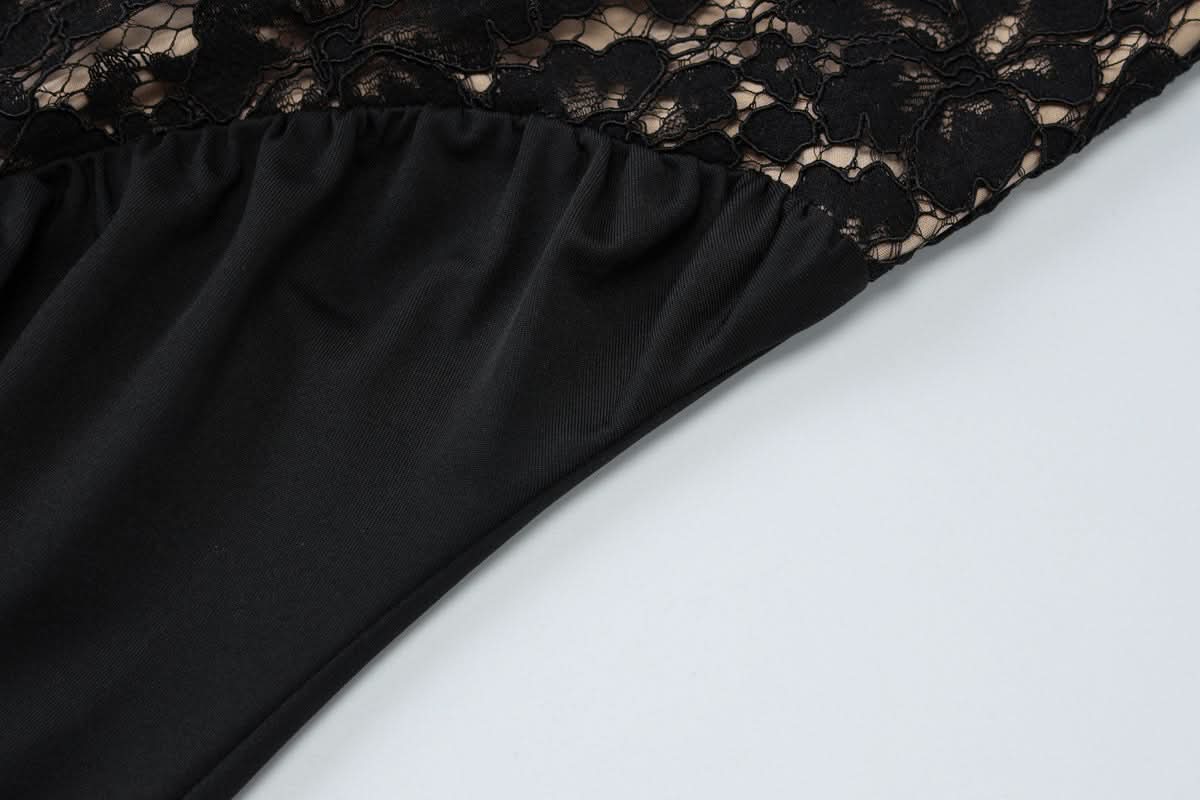 Halter backless lace ruched maxi dress