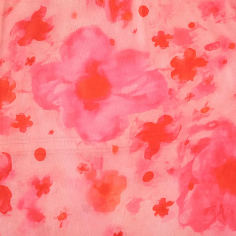 Flower print mesh maxi skirt