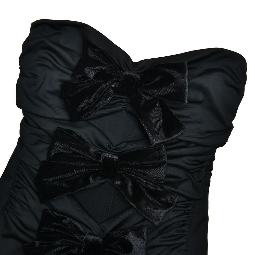 Bowknot hollow out ruched tube jumpsuit