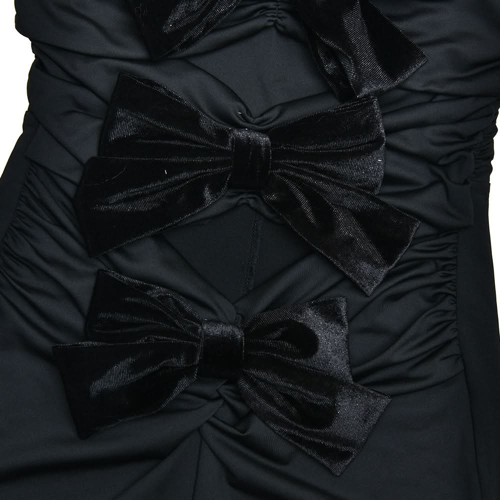 Bowknot hollow out ruched tube jumpsuit