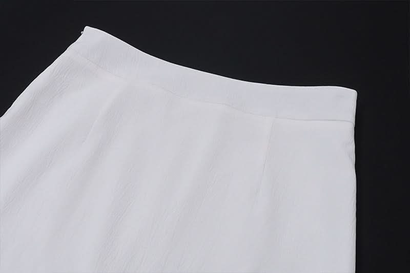 Halter v neck button knotted maxi skirt set