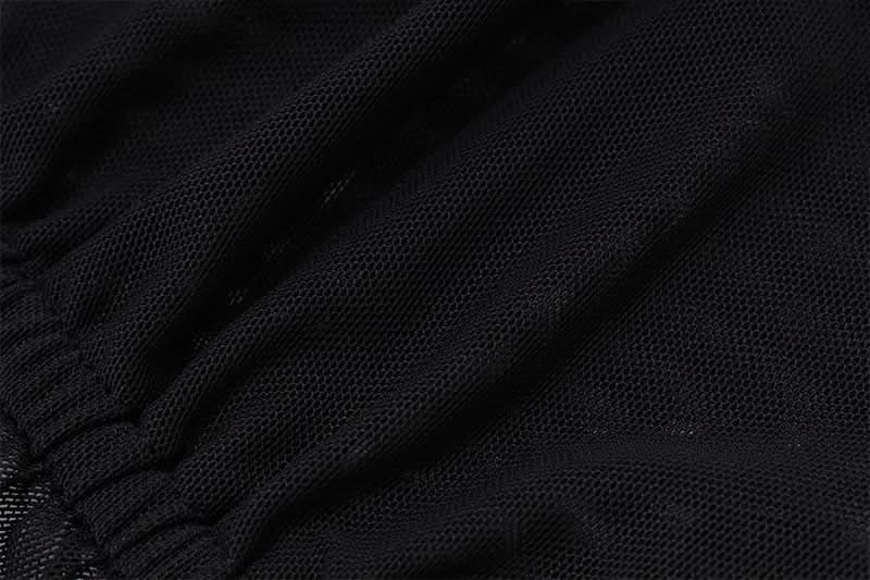 Halter backless mesh self tie crop top