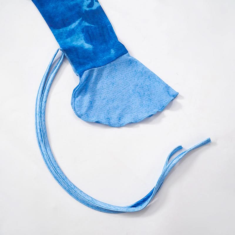 Slit v neck self tie long flared sleeve print maxi dress