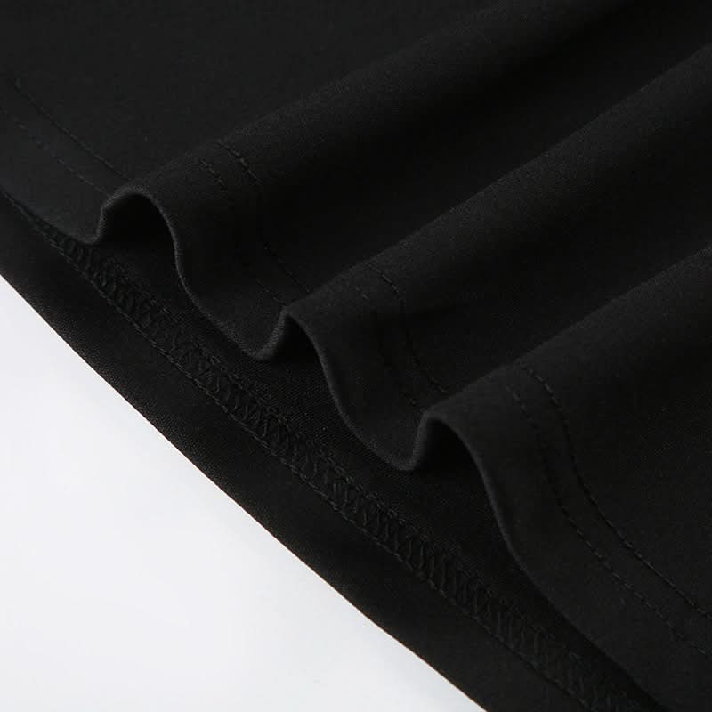 Lace up slit irregular buckle mini skirt