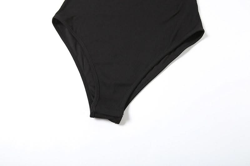 Halter beaded backless bodysuit