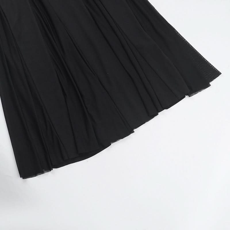 Mesh high slit tube maxi dress