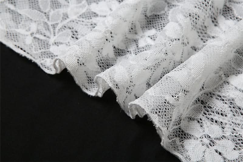 Lace cap sleeve v neck solid crop top